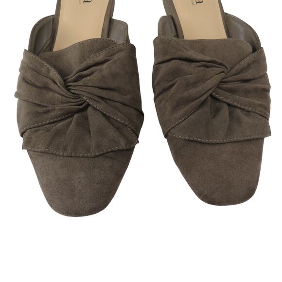 ANA Taupe Suede Ballet Flats 7.5 Classic Slip on Chic Minimalist - Picture 3 of 8